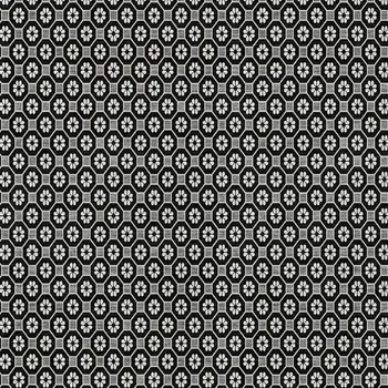 5' X 8' Black And Gray Floral Washable Indoor Outdoor Area Rug