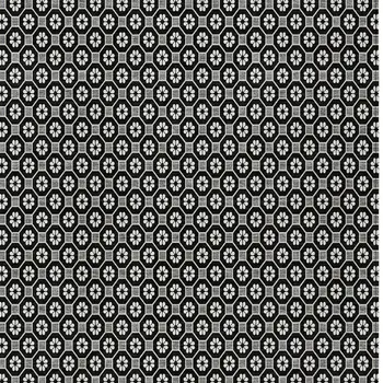 9' X 12' Black And Gray Floral Washable Indoor Outdoor Area Rug