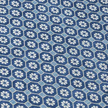 3' X 5' Blue And Sky Blue Floral Washable Indoor Outdoor Area Rug