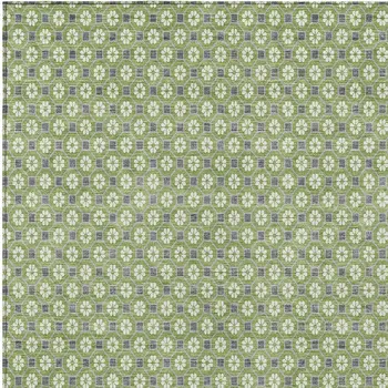 9' X 12' Green And Gray Floral Washable Indoor Outdoor Area Rug