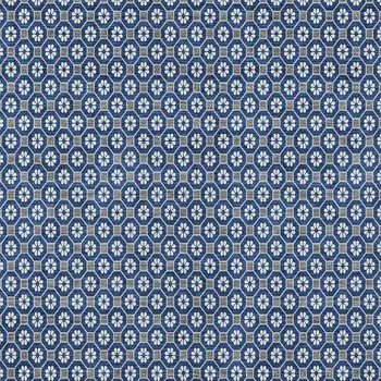 9' X 12' Navy Blue And Gray Floral Washable Indoor Outdoor Area Rug