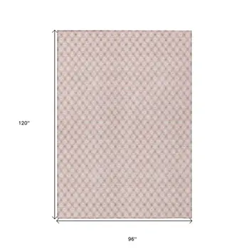8' X 10' Pink And Ivory Floral Washable Indoor Outdoor Area Rug