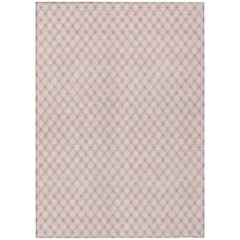 8' X 10' Pink And Ivory Floral Washable Indoor Outdoor Area Rug
