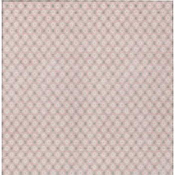 9' X 12' Pink And Ivory Floral Washable Indoor Outdoor Area Rug