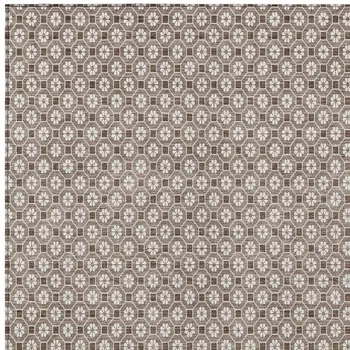 10' X 14' Taupe And Brown Floral Washable Indoor Outdoor Area Rug