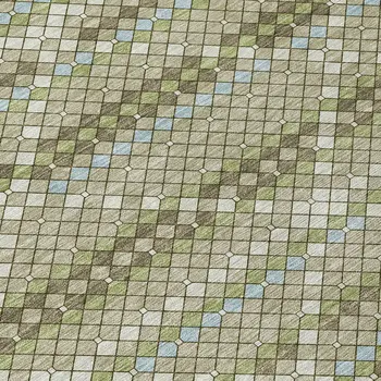 3' X 5' Artichoke Green And Fern Green Geometric Washable Indoor Outdoor Area Rug
