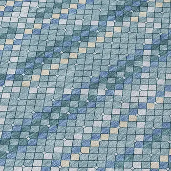8' X 10' Denim Blue And Teal Blue Geometric Washable Indoor Outdoor Area Rug