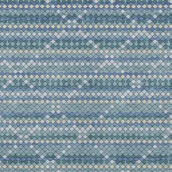 9' X 12' Denim Blue And Teal Blue Geometric Washable Indoor Outdoor Area Rug
