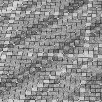 8' Gray And Silver Round Geometric Washable Indoor Outdoor Area Rug