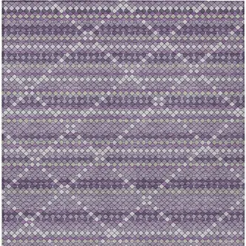 5' X 8' Purple And Lavender Geometric Washable Indoor Outdoor Area Rug