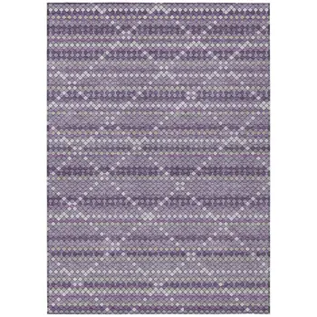 5' X 8' Purple And Lavender Geometric Washable Indoor Outdoor Area Rug