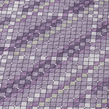 8' Purple And Lavender Round Geometric Washable Indoor Outdoor Area Rug