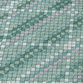 9' X 12' Teal Blue And Ivory Geometric Washable Indoor Outdoor Area Rug