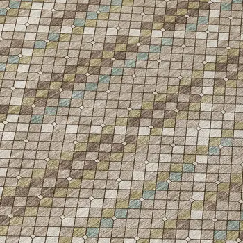 10' X 14' Taupe And Brown Geometric Washable Indoor Outdoor Area Rug