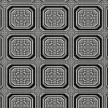 10' X 14' Black And Ivory Geometric Washable Indoor Outdoor Area Rug