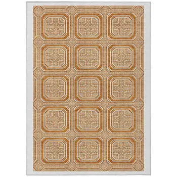 8' X 10' Terra Cotta And Ivory Geometric Washable Indoor Outdoor Area Rug