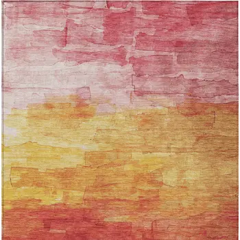 10' X 14' Blush And Pink Striped Washable Indoor Outdoor Area Rug