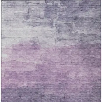 3' X 5' Lavender And Lilac Striped Washable Indoor Outdoor Area Rug