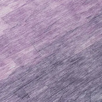 8' Lavender And Lilac Round Striped Washable Indoor Outdoor Area Rug