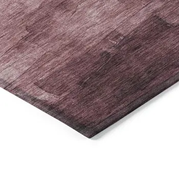 10' X 14' Mauve And Pink Striped Washable Indoor Outdoor Area Rug