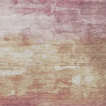 10' X 14' Mauve And Pink Striped Washable Indoor Outdoor Area Rug