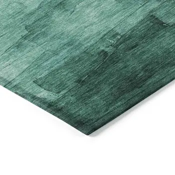 3' X 5' Teal Blue And Aqua Striped Washable Indoor Outdoor Area Rug
