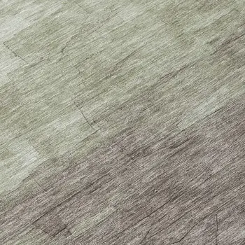 8' Taupe And Brown Round Striped Washable Indoor Outdoor Area Rug