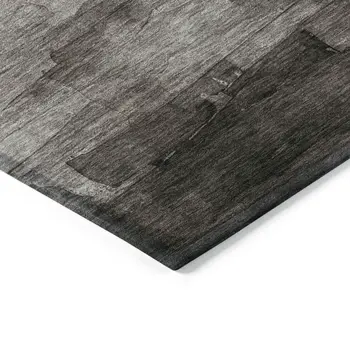 9' X 12' Taupe And Brown Striped Washable Indoor Outdoor Area Rug