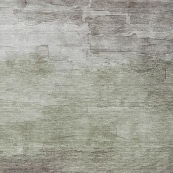 9' X 12' Taupe And Brown Striped Washable Indoor Outdoor Area Rug