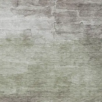 10' X 14' Taupe And Brown Striped Washable Indoor Outdoor Area Rug