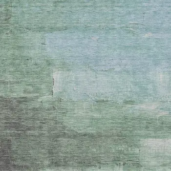 3' X 5' Artichoke Green And Mint Green Abstract Washable Indoor Outdoor Area Rug
