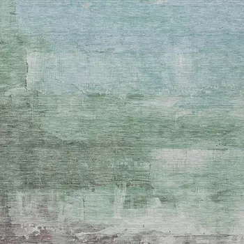 10' X 14' Artichoke Green And Mint Green Abstract Washable Indoor Outdoor Area Rug