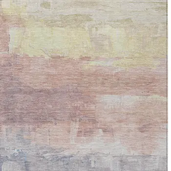 3' X 5' Beige And Salmon Abstract Washable Indoor Outdoor Area Rug