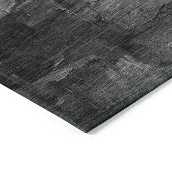 5' X 8' Gray And Silver Abstract Washable Indoor Outdoor Area Rug
