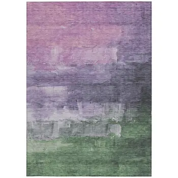 9' X 12' Lavender And Lilac Abstract Washable Indoor Outdoor Area Rug