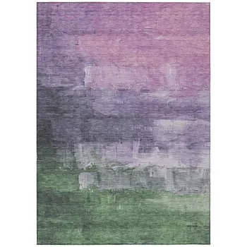 9' X 12' Lavender And Lilac Abstract Washable Indoor Outdoor Area Rug