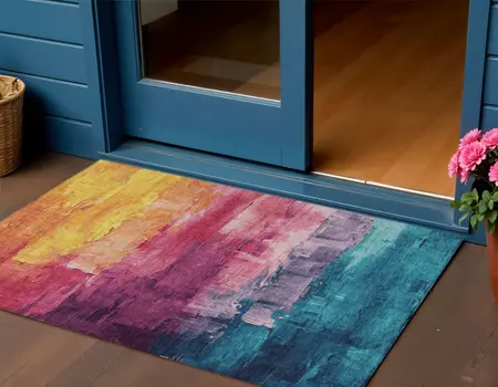 3' X 5' Merlot And Blush Abstract Washable Indoor Outdoor Area Rug