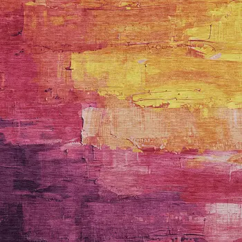 9' X 12' Merlot And Blush Abstract Washable Indoor Outdoor Area Rug