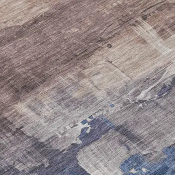 8' Brown And Taupe Round Abstract Washable Indoor Outdoor Area Rug