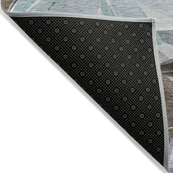 8' X 10' Taupe And Lilac Floral Washable Indoor Outdoor Area Rug