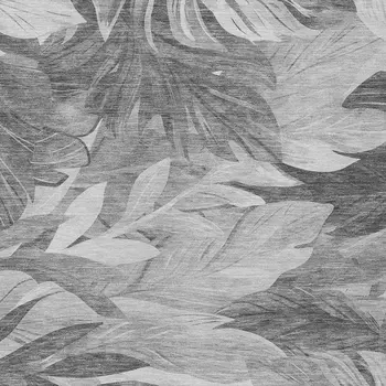 3' X 5' Gray And Silver Floral Washable Indoor Outdoor Area Rug