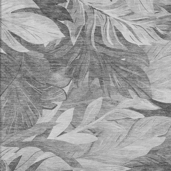 9' X 12' Gray And Silver Floral Washable Indoor Outdoor Area Rug