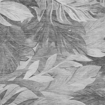 10' X 14' Gray And Silver Floral Washable Indoor Outdoor Area Rug