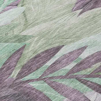 3' X 5' Lavender And Lilac Floral Washable Indoor Outdoor Area Rug