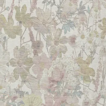 10' X 14' Ivory Beige And Linen Floral Washable Indoor Outdoor Area Rug