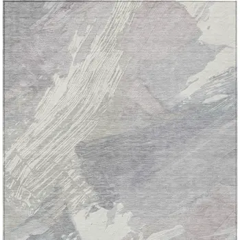 10' X 14' Ivory And Gray Abstract Washable Indoor Outdoor Area Rug