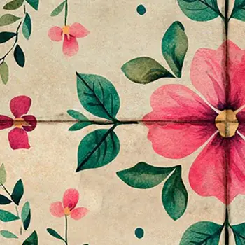 5" x 5" Pink Vinyl Arabesque Peel And Stick Removable Tiles