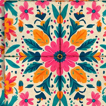 4" x 4" Pink Vinyl Arabesque Peel And Stick Removable Tiles
