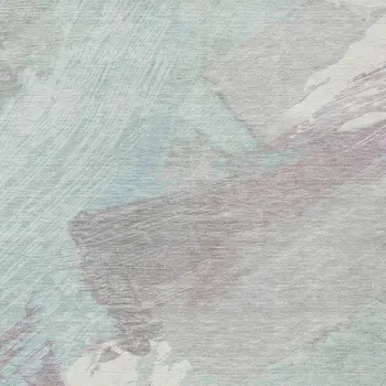 3' X 5' Blue Teal Blue And Gray Abstract Washable Indoor Outdoor Area Rug