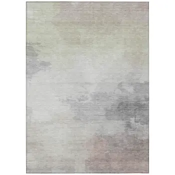 5' X 8' Beige And Taupe Abstract Washable Indoor Outdoor Area Rug